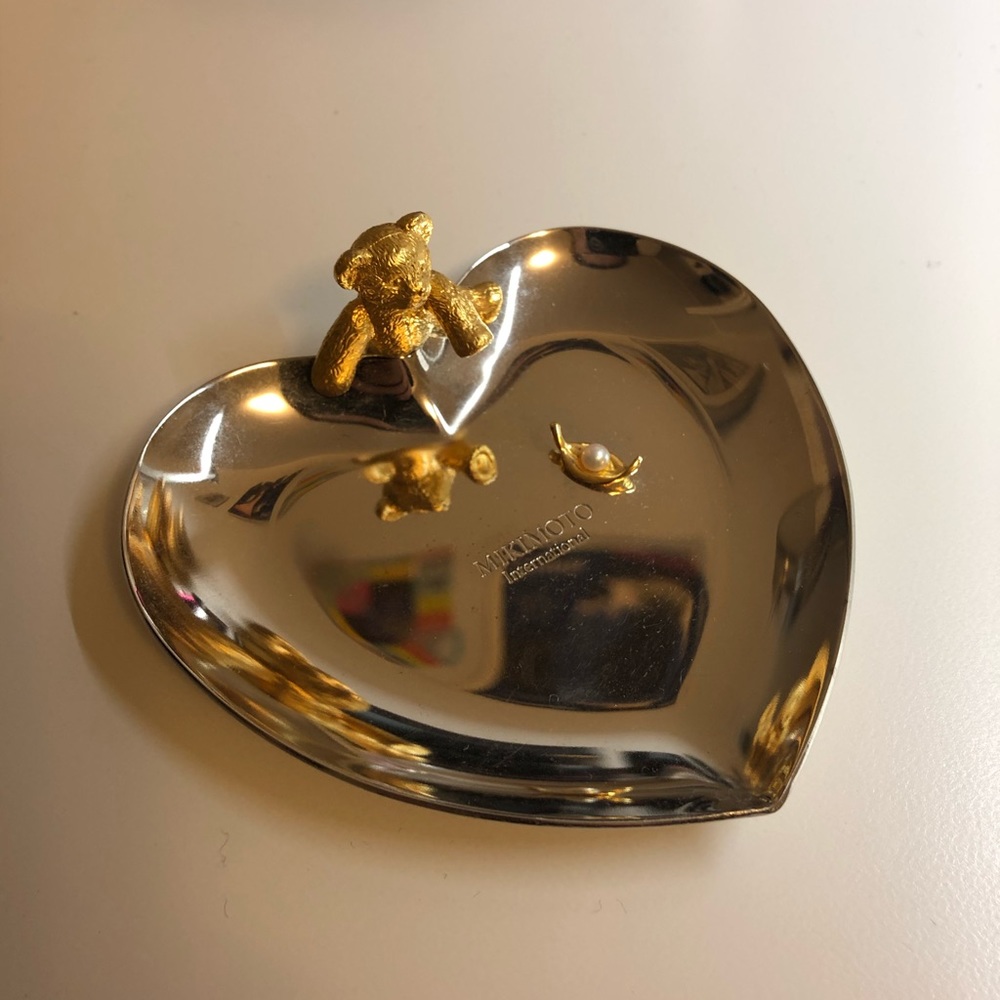 Mikimoto teddy bear&pearl jewelry tray